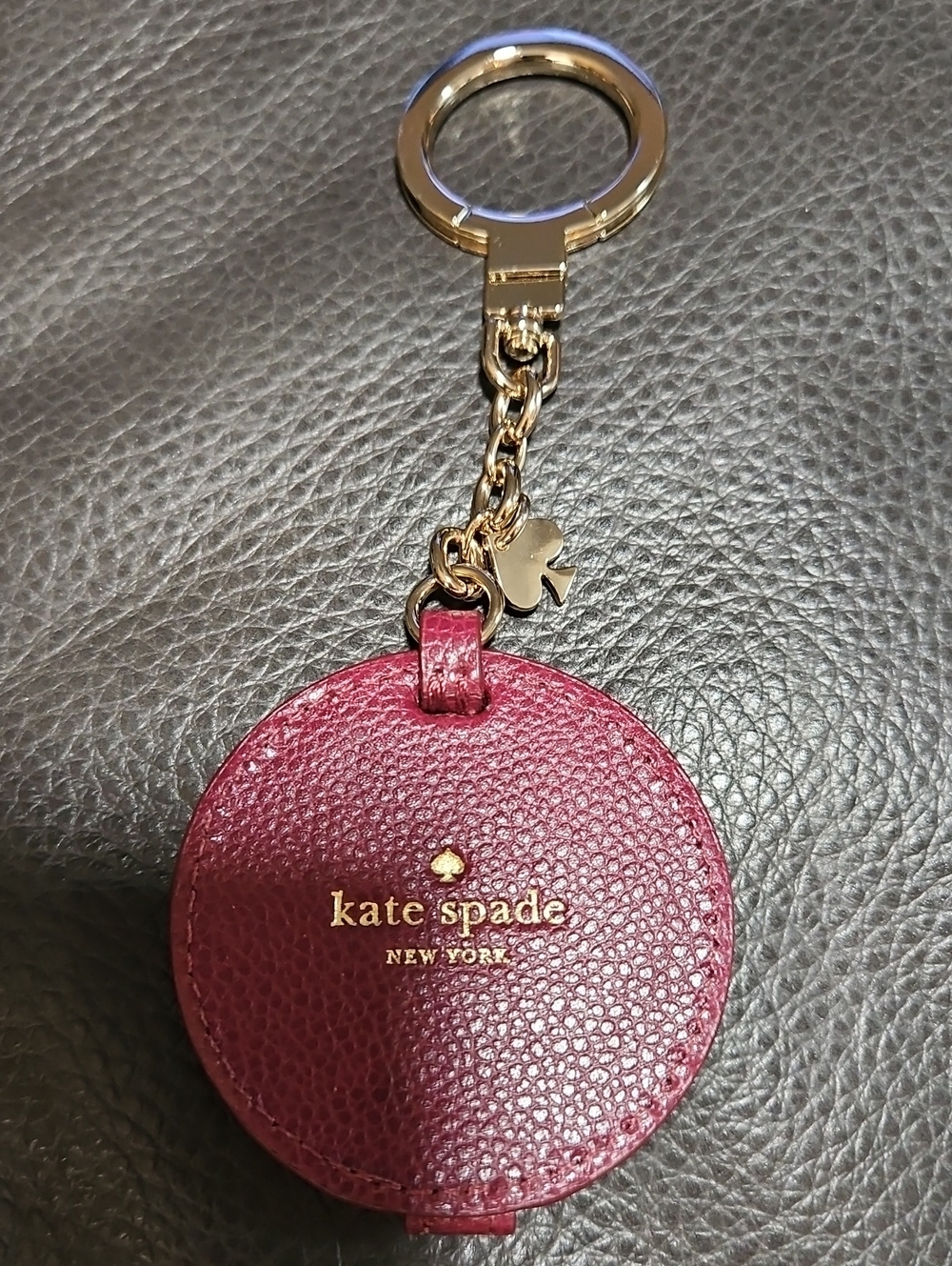Kate Spade mirror keychain Black cherry color  🍒